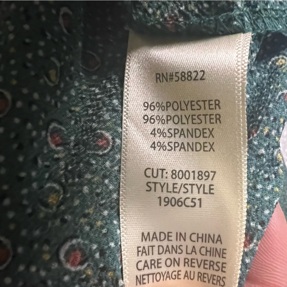 Max Studio | green country maxi dress with folky florals, size small - Picture 10 of 12